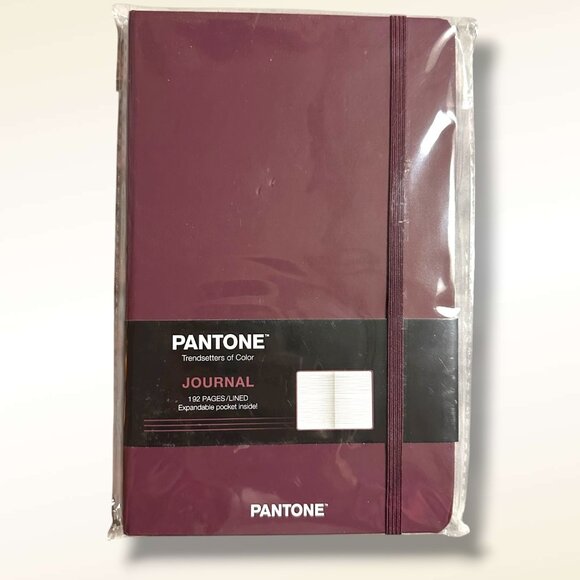 Pantone Burgundy Journal With Lined Pages & Elastic Band Closure NIP - Picture 1 of 3